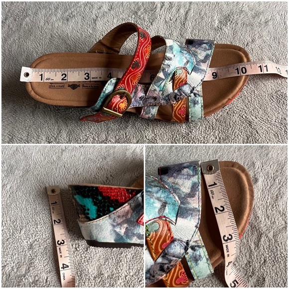 Spring Step L'artiste Baocire Artsy Strappy Wedge Slide Leather Sandals Camel - Picture 12 of 12